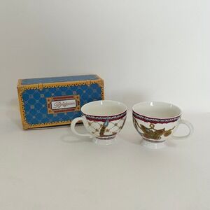 NEW with Box!! BRIGHTON Set of Two Love Jewels Coffee Cups Footed Mugs Kitchen